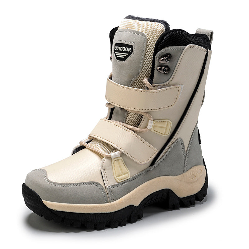 Women's High Top Hook And Loop Snow Boots Winter Warm Plush Snow Boots