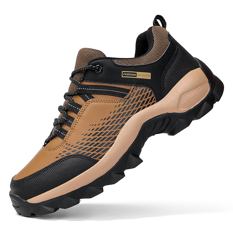Men's Faux Leather Hiking Sneakers Wear Resistant Outdoor Shoes