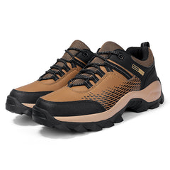 Men's Faux Leather Hiking Sneakers Wear Resistant Outdoor Shoes