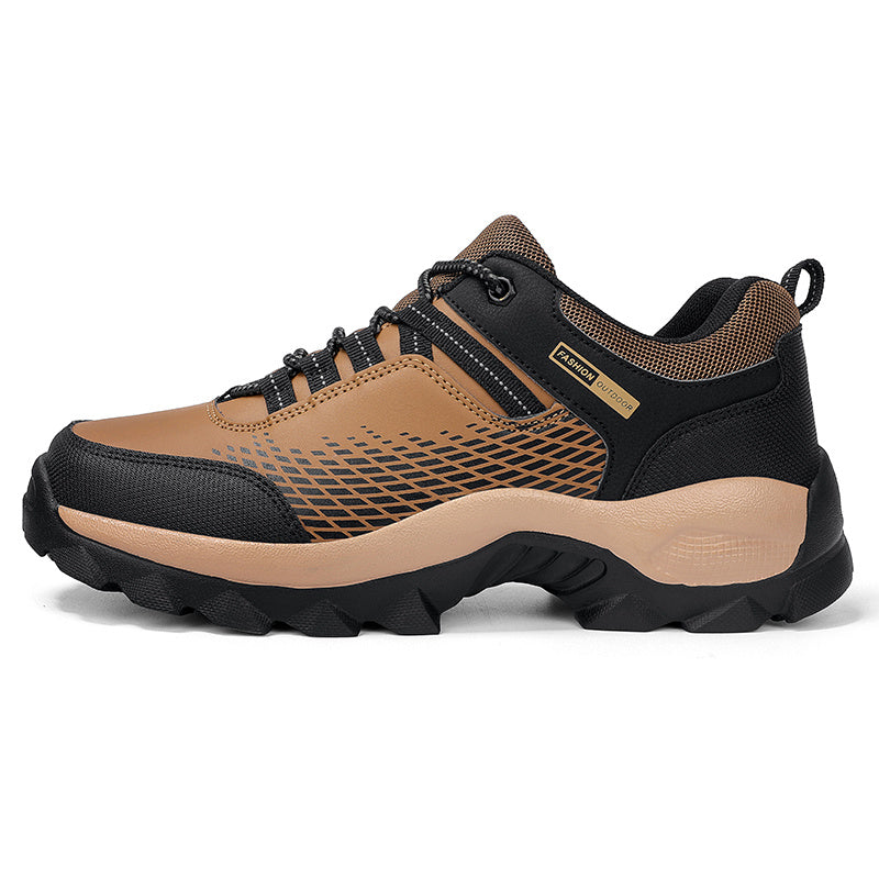 Men's Faux Leather Hiking Sneakers Wear Resistant Outdoor Shoes
