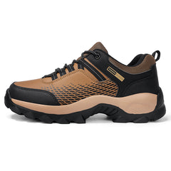 Men's Faux Leather Hiking Sneakers Wear Resistant Outdoor Shoes