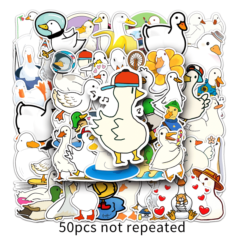 50pcs Duck Waterproof Doodle Stickers for Decor
