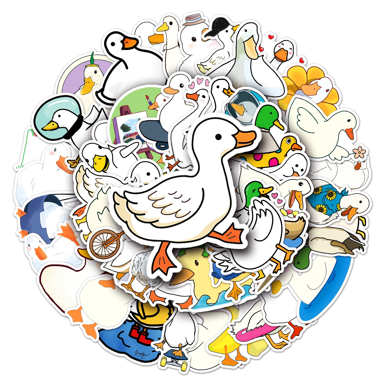 50pcs Duck Waterproof Doodle Stickers for Decor