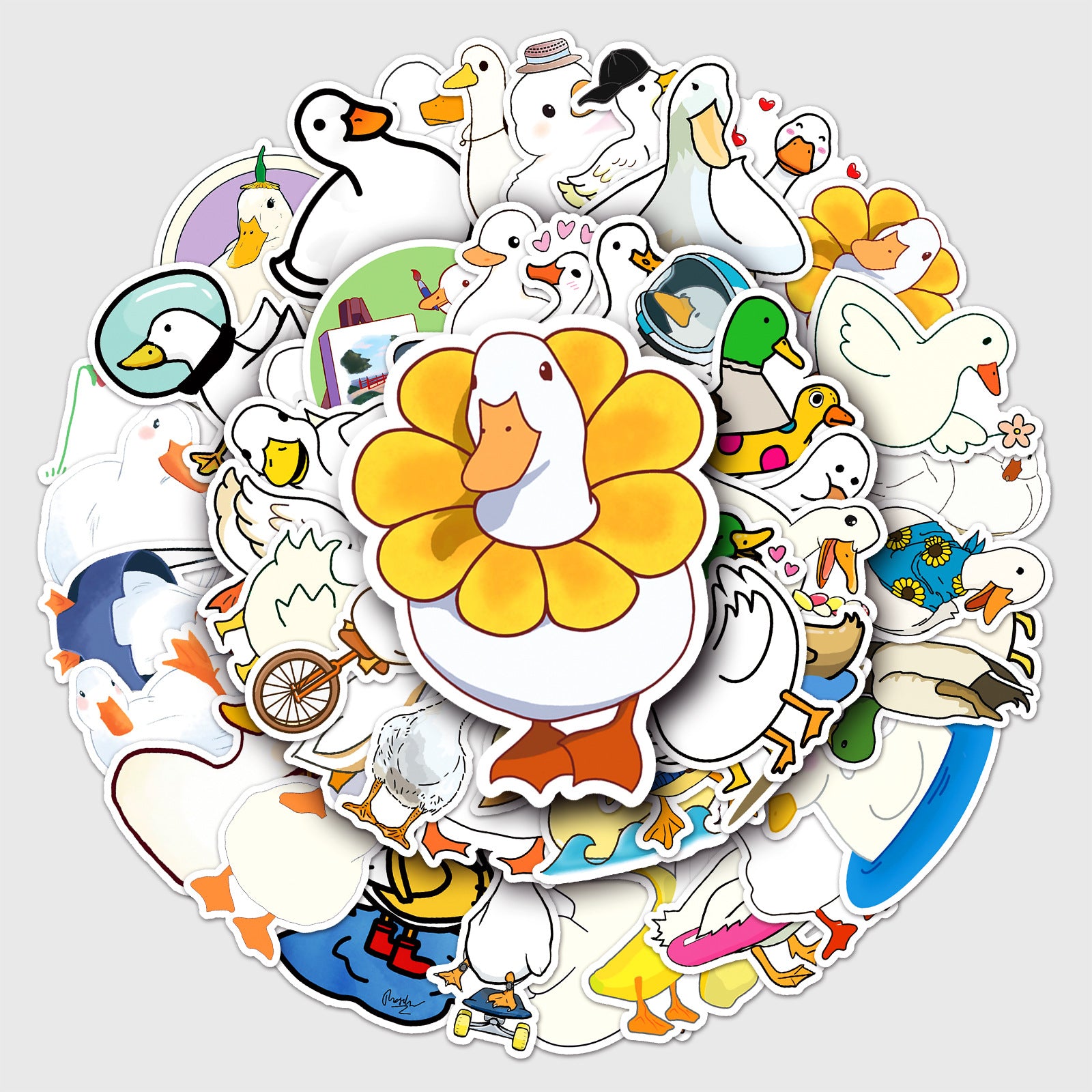 50pcs Duck Waterproof Doodle Stickers for Decor