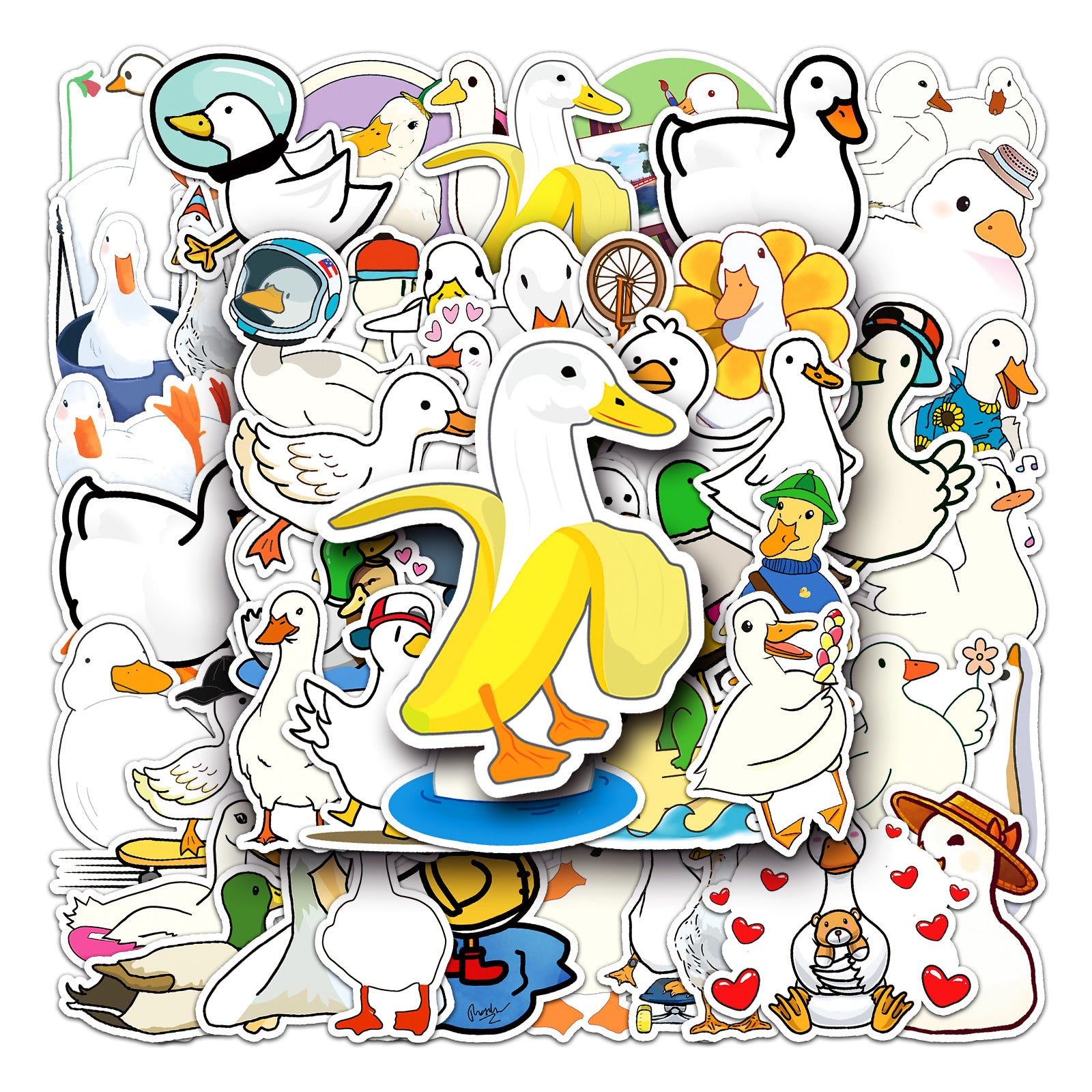 50pcs Duck Waterproof Doodle Stickers for Decor