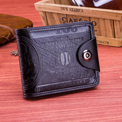 Men's Magnetic Buckle Short $100 PU Leather Wallet