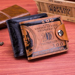 Men's Magnetic Buckle Short $100 PU Leather Wallet