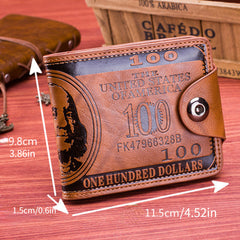 Men's Magnetic Buckle Short $100 PU Leather Wallet