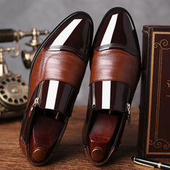 Men's Block Pointed Toe Dress Shoes for Wedding Business Party