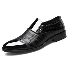Men's Block Pointed Toe Dress Shoes for Wedding Business Party