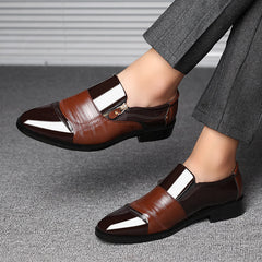 Men's Block Pointed Toe Dress Shoes for Wedding Business Party