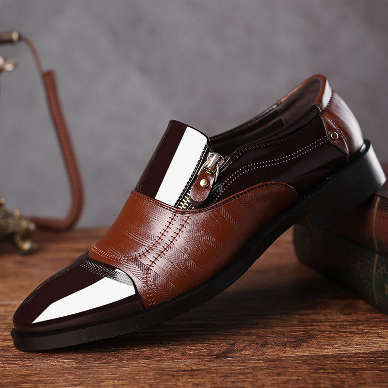 Men's Block Pointed Toe Dress Shoes for Wedding Business Party