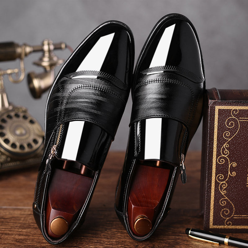 Men's Block Pointed Toe Dress Shoes for Wedding Business Party