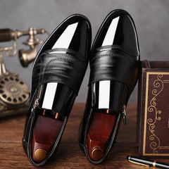 Men's Block Pointed Toe Dress Shoes for Wedding Business Party