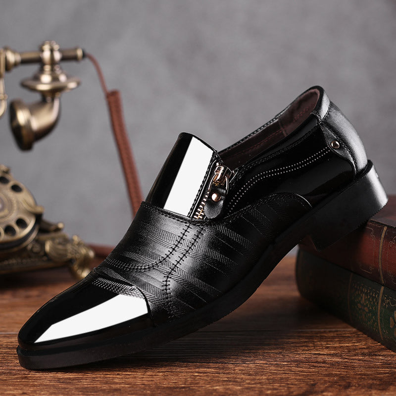 Men's Block Pointed Toe Dress Shoes for Wedding Business Party