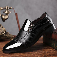 Men's Block Pointed Toe Dress Shoes for Wedding Business Party