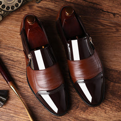 Men's Block Pointed Toe Dress Shoes for Wedding Business Party