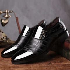 Men's Block Pointed Toe Dress Shoes for Wedding Business Party