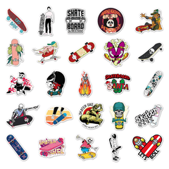50pcs Skateboard Cartoon Sports Stickers Waterproof Decorative Doodle Designs