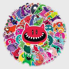 50pcs Small Monster Waterproof Doodle Stickers for Car Bike Laptop Window