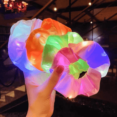 Colorful Elastic Hair Band LED Fluorescent Rubber Band Bow Hair Accessories