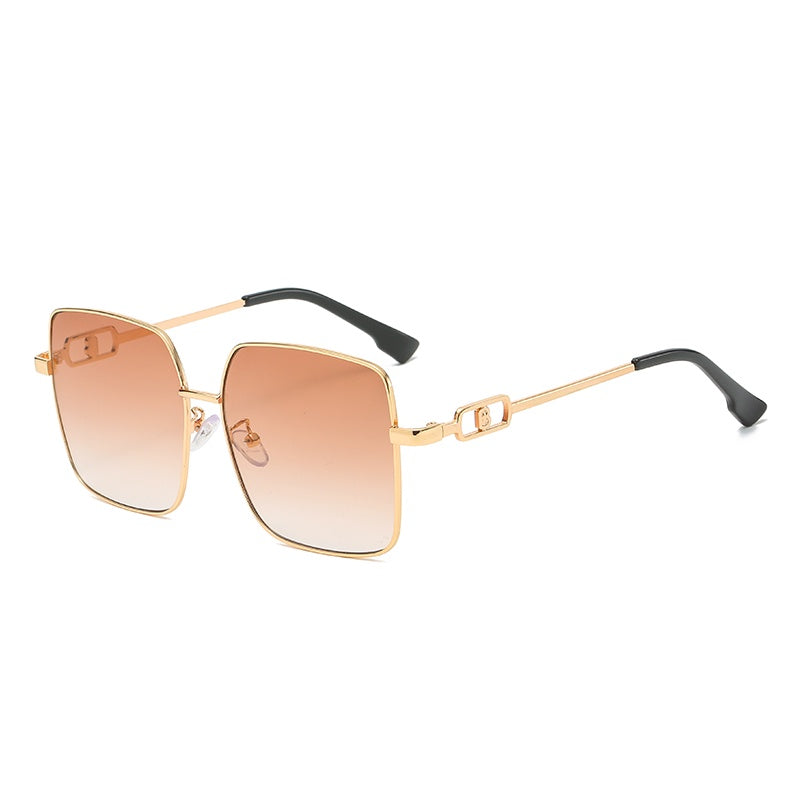 Square Sunglasses Gradient Metal Sunscreen Glasses for Women