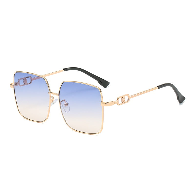 Square Sunglasses Gradient Metal Sunscreen Glasses for Women