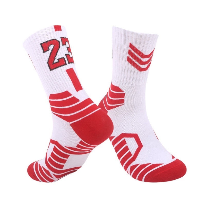 Men's Basketball Socks Non-slip Striped Sports Crew Socks