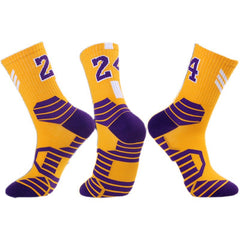 Men's Basketball Socks Non-slip Striped Sports Crew Socks