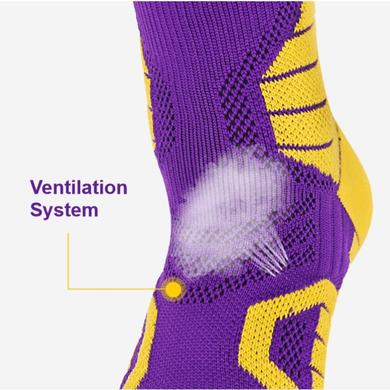 Men's Basketball Socks Non-slip Striped Sports Crew Socks