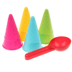5 Pcs Ice Cream Cone Scoop Sets Beach Toys Sand Kids Children