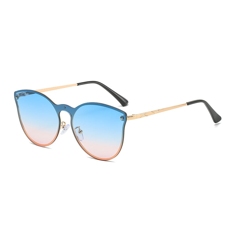 Gradient Cat Eye Sunglasses Metal Sunscreen Golf Eyewear