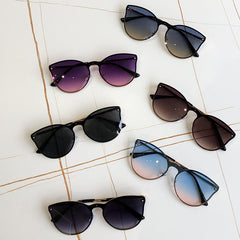 Gradient Cat Eye Sunglasses Metal Sunscreen Golf Eyewear