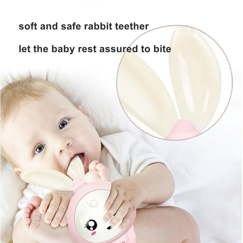 Baby Music Flashing Rattle Toys Rabbit Teether Hand Bells Mobile