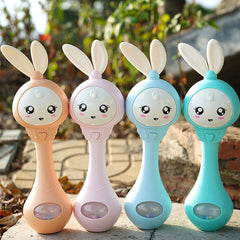 Baby Music Flashing Rattle Toys Rabbit Teether Hand Bells Mobile