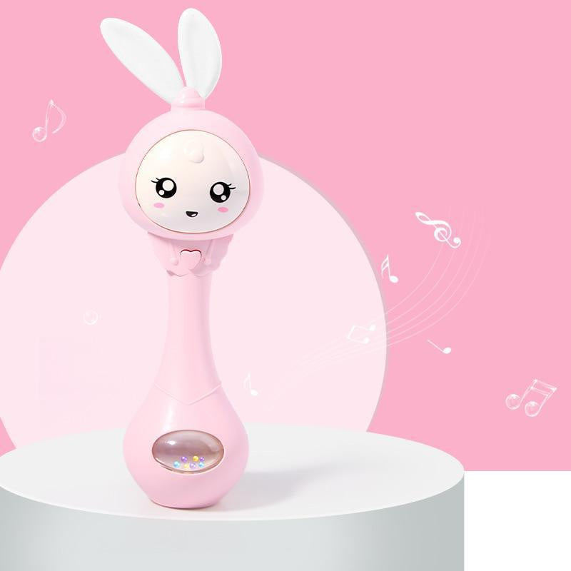 Baby Music Flashing Rattle Toys Rabbit Teether Hand Bells Mobile