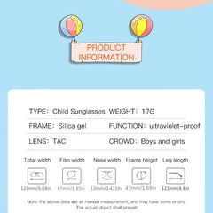 Kids Rubber Colorful Sunglasses for Sun Protection