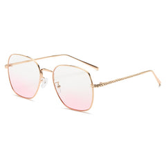 Ombre Lens Sunglasses Square Frame Thin Temple UV400