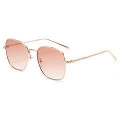 Ombre Lens Sunglasses Square Frame Thin Temple UV400
