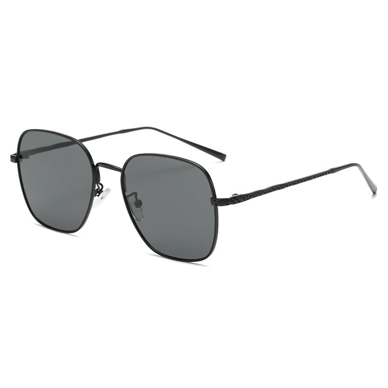 Ombre Lens Sunglasses Square Frame Thin Temple UV400