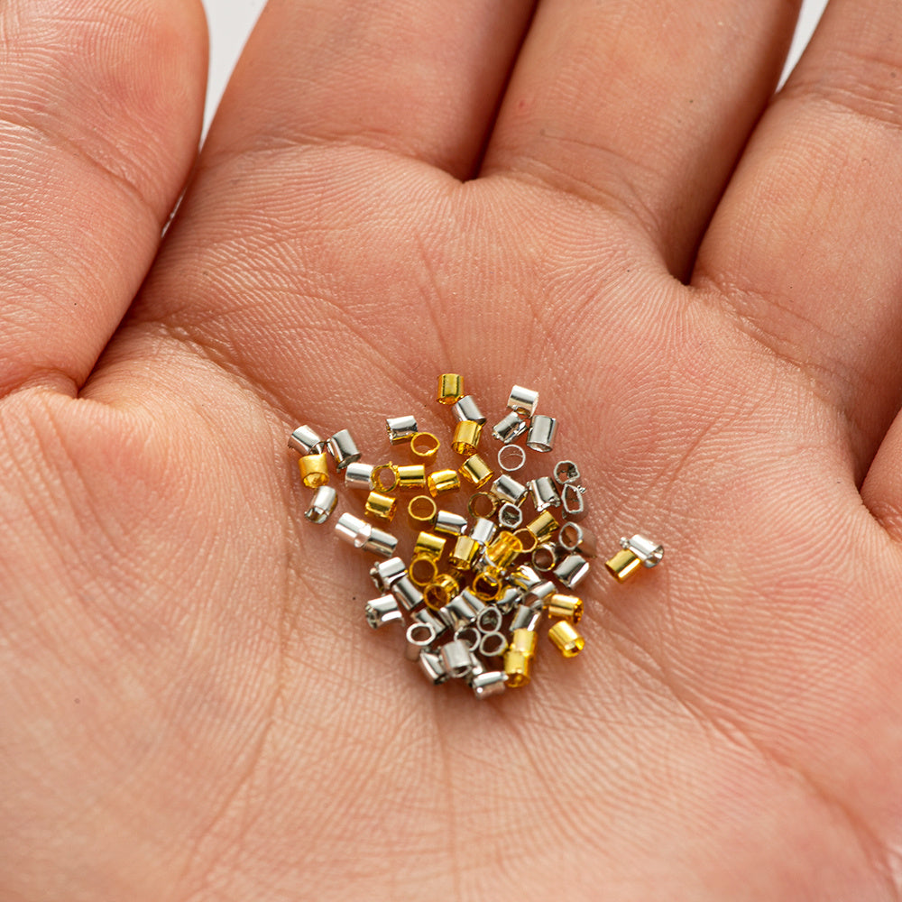 500pcs Tube Crimp End Beads Spacer for DIY Jewelry Making