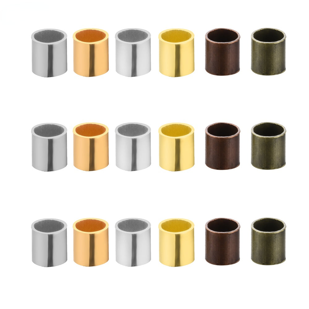 500pcs Tube Crimp End Beads Spacer for DIY Jewelry Making