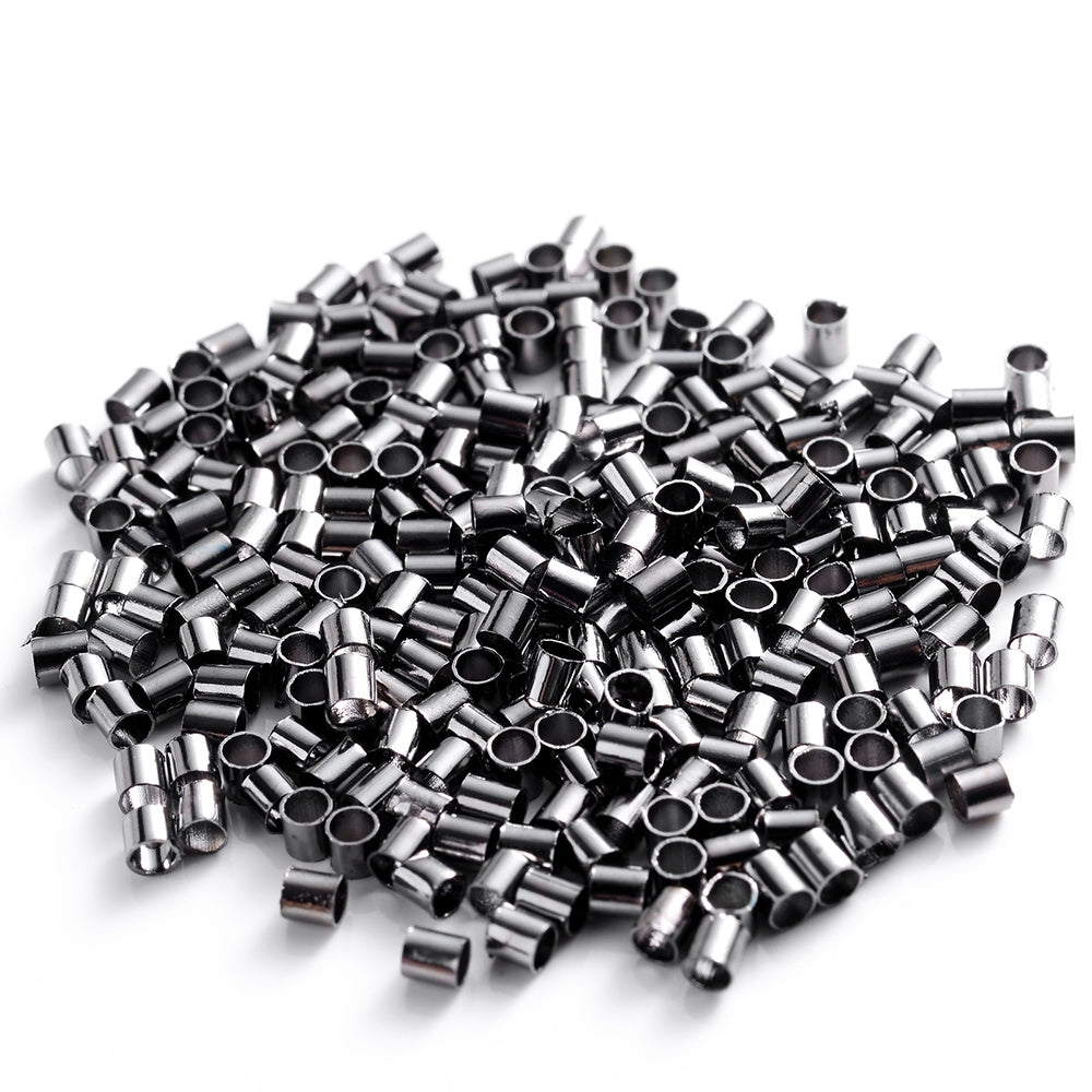 500pcs Tube Crimp End Beads Spacer for DIY Jewelry Making
