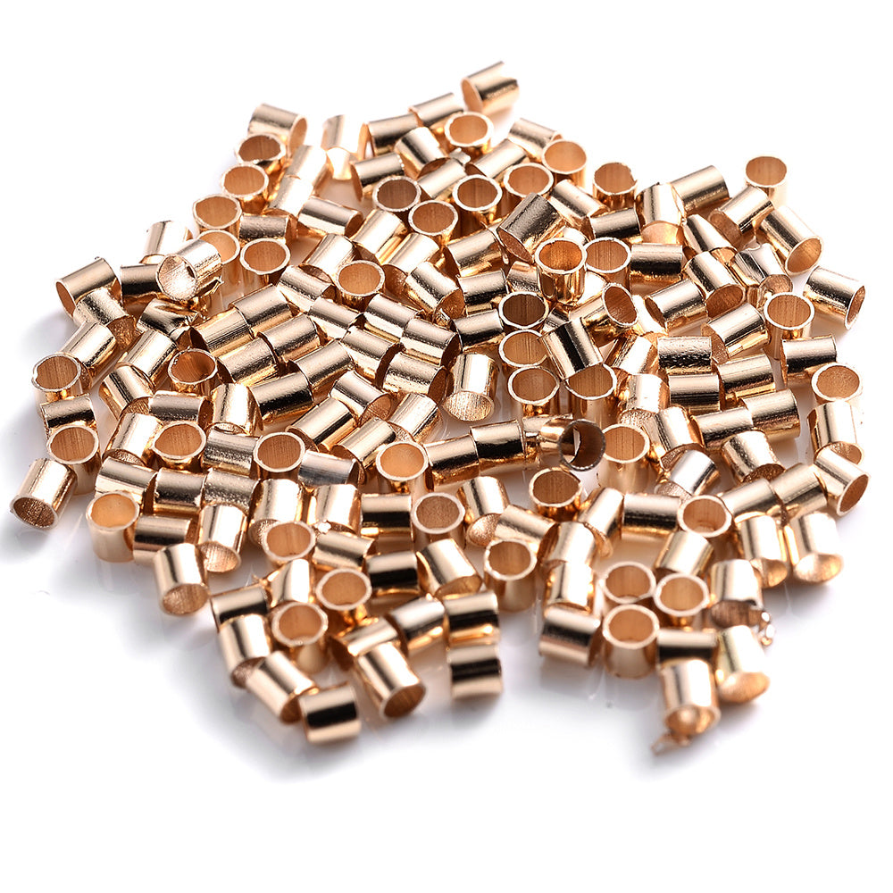 500pcs Tube Crimp End Beads Spacer for DIY Jewelry Making