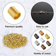 500pcs Tube Crimp End Beads Spacer for DIY Jewelry Making