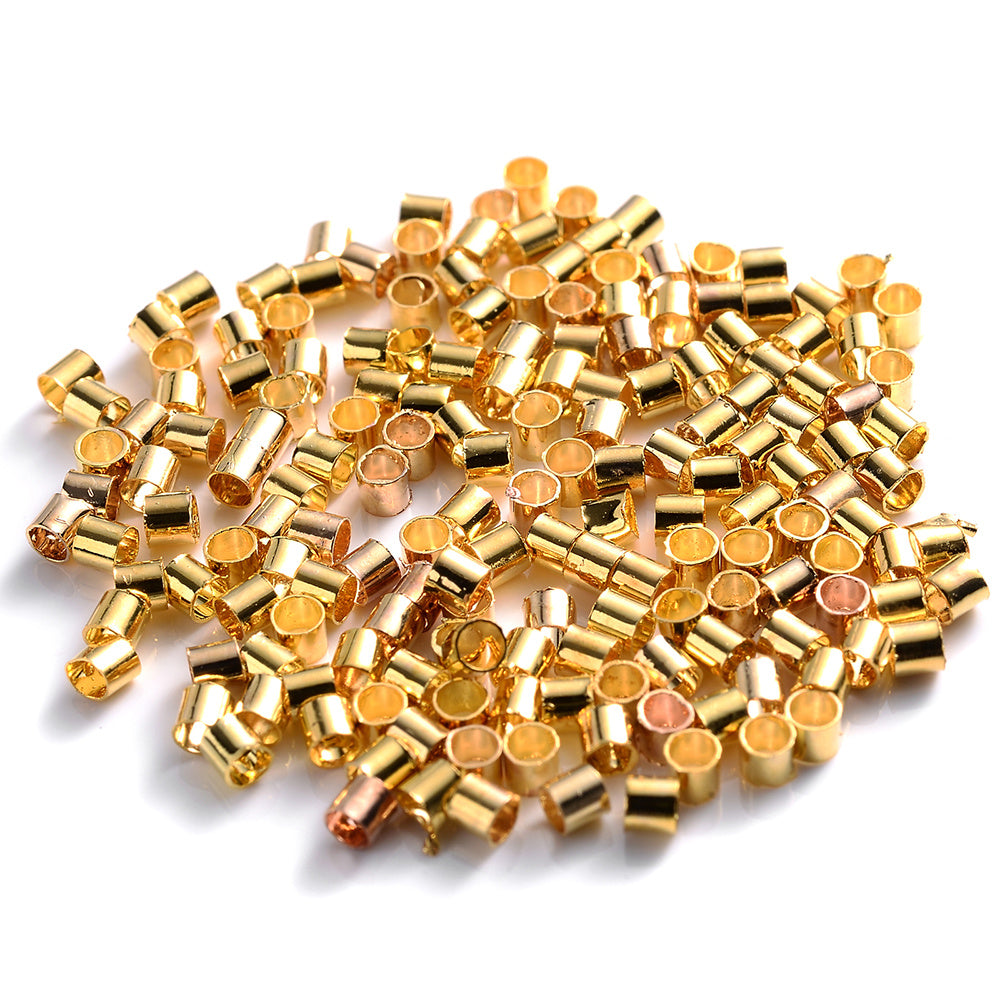 500pcs Tube Crimp End Beads Spacer for DIY Jewelry Making