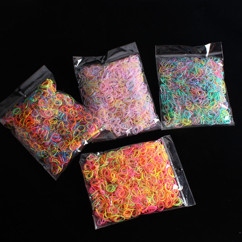 1000pcs Colorful Mini Rubber Bands Hair Elastics Ties Ponytail Holder