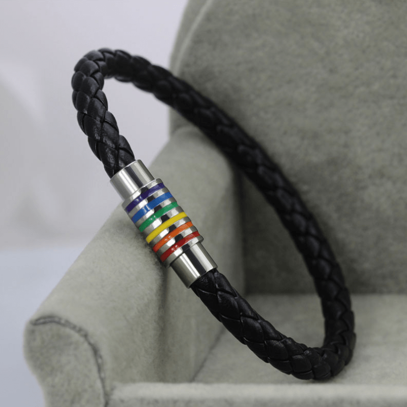 Rainbow Flag LGBT Pride Weave Plaited Bracelet