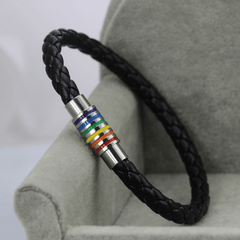 Rainbow Flag LGBT Pride Weave Plaited Bracelet