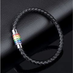 Rainbow Flag LGBT Pride Weave Plaited Bracelet